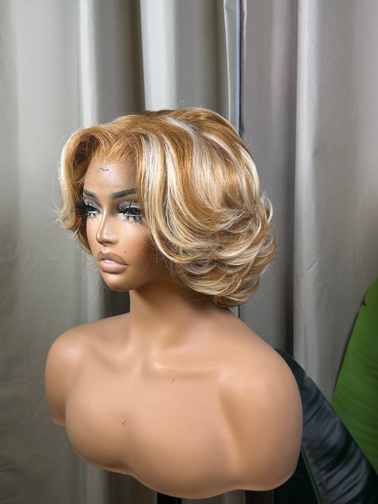Sandra brown bob wig, side profile, custom cut style